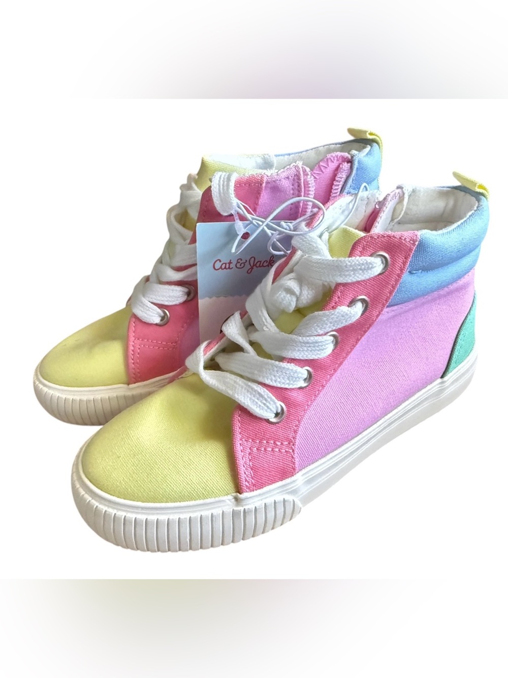 Kids Nani Color-Block Lace-Up Side-Zip Canvas Sneakers Sz 11 New